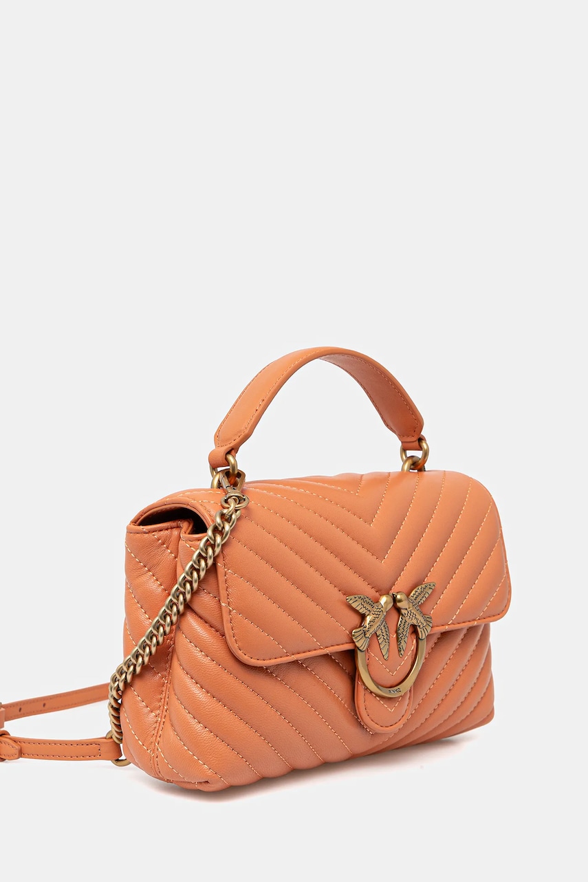 Кожаная сумочка Pinko цвет оранжевый Кожаная сумочка Pinko цвет оранжевый