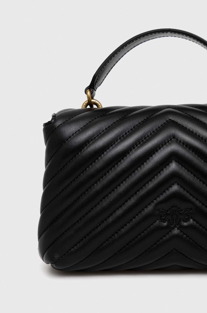 Δερμάτινη τσάντα Pinko χρώμα: μαύρο φωτογραφία