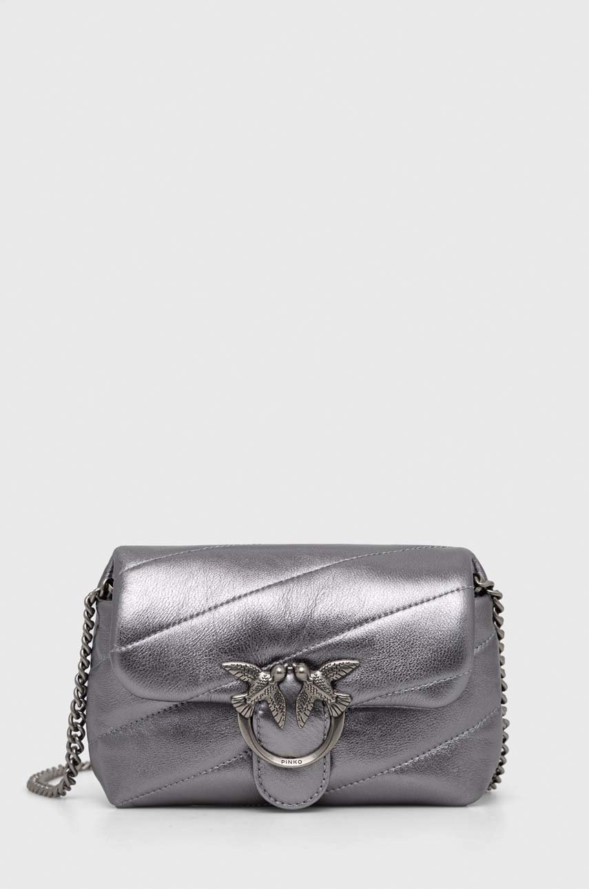 

Кожаная сумочка Pinko цвет серебрянный