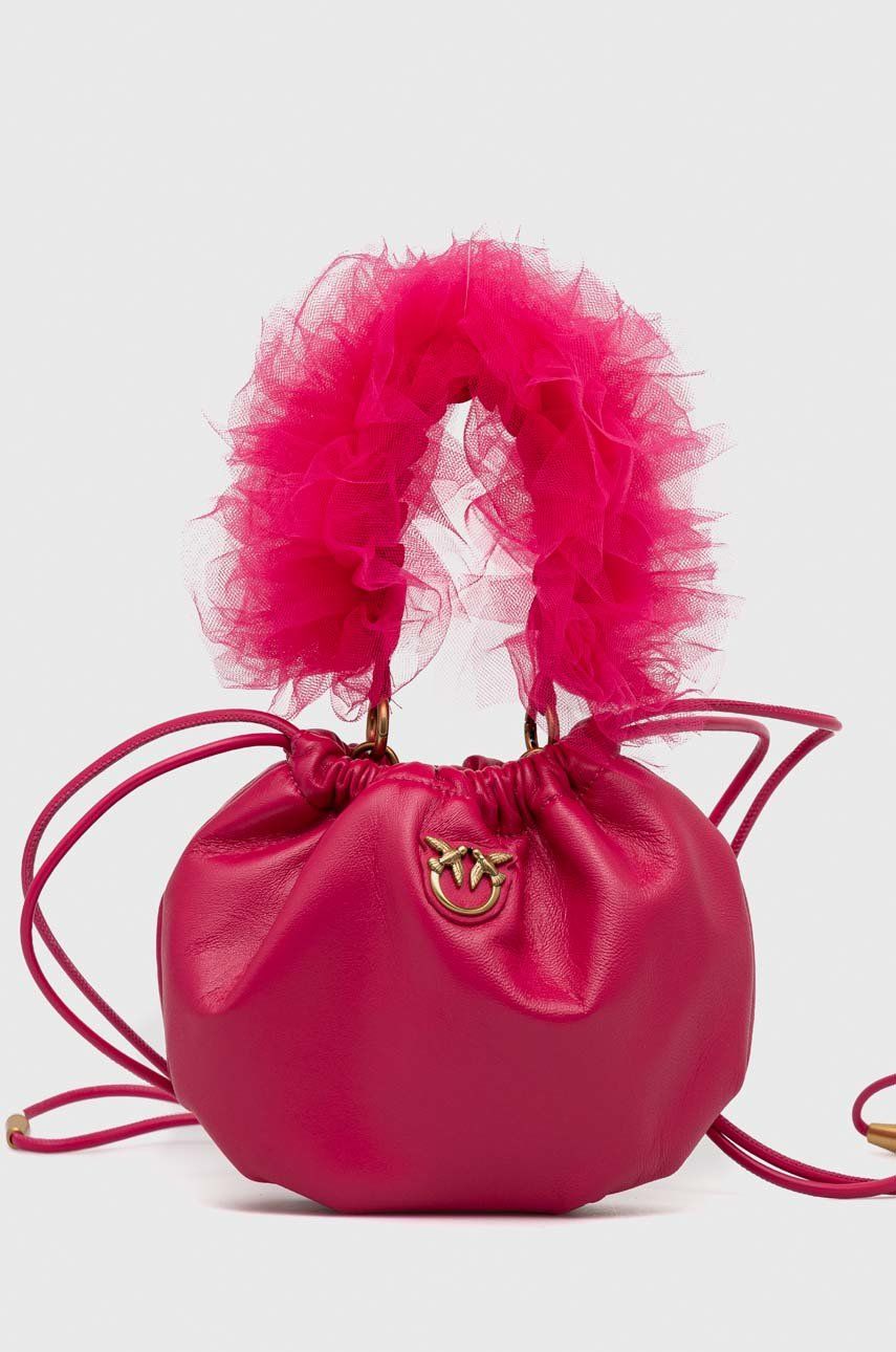 E-shop Kožená kabelka Pinko fialová barva