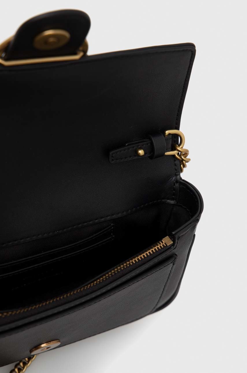 Δερμάτινη τσάντα Pinko χρώμα: μαύρο φωτογραφία