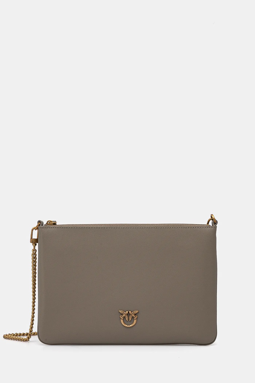 

Кожена чанта Pinko в сиво 100455 A0F1, Сив