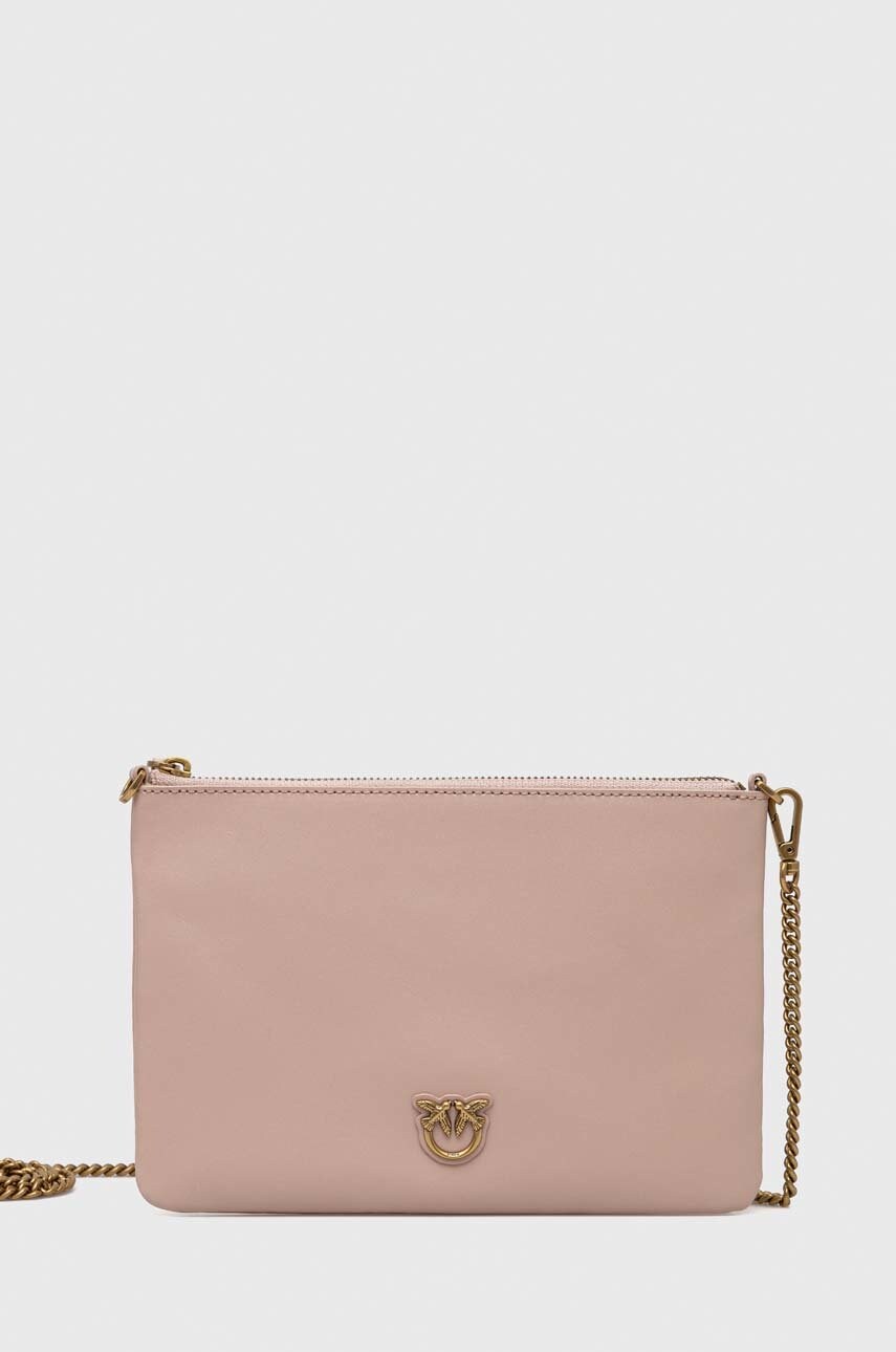 

Кожаная сумочка Pinko цвет розовый