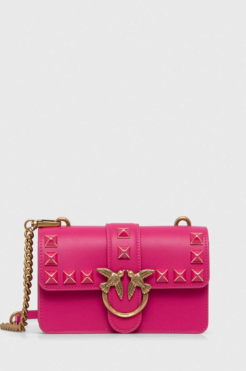 

Кожаная сумочка Pinko цвет розовый