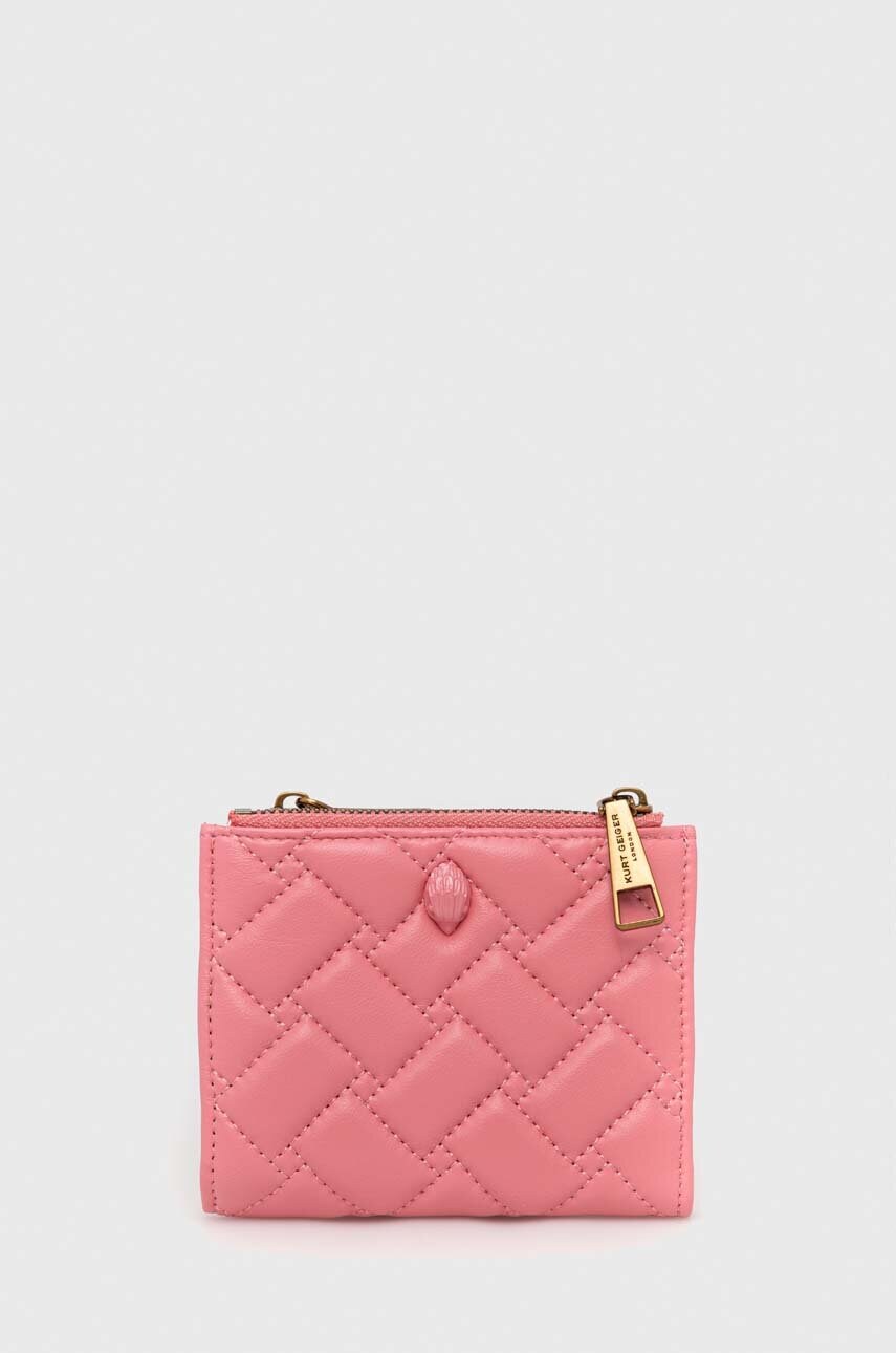 

Кожен портфейл Kurt Geiger London дамски в розово, Розов