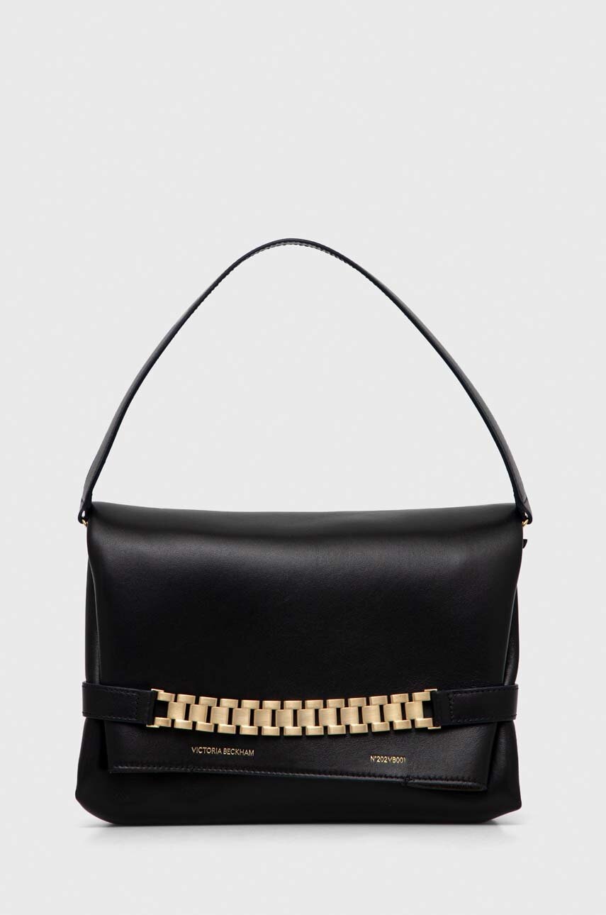 Victoria Beckham poșetă piele Chain Pouch culoarea negru B223AAC004769A