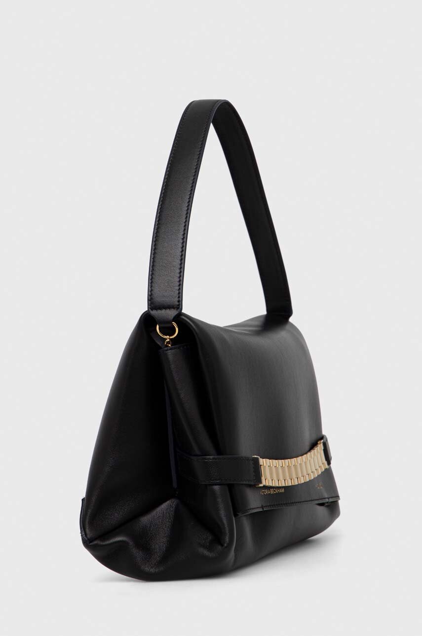 Δερμάτινη τσάντα ώμου Victoria Beckham Chain Pouch χρώμα: μαύρο φωτογραφία