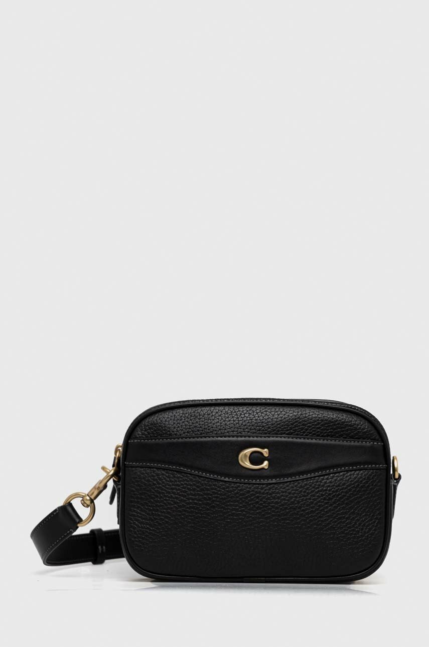 

Кожена чанта Coach Camera Bag В черно, Черен