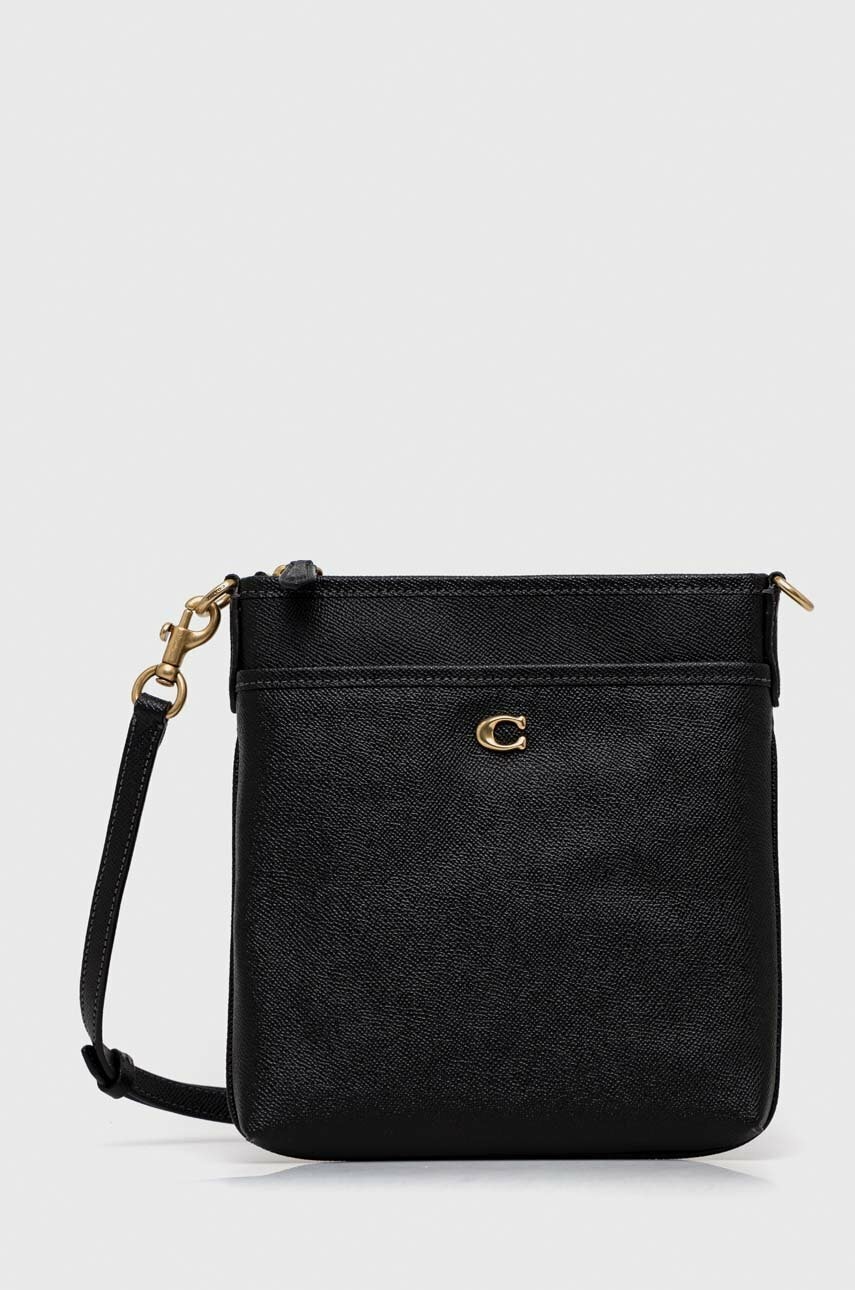 Coach poseta de piele Culoarea negru