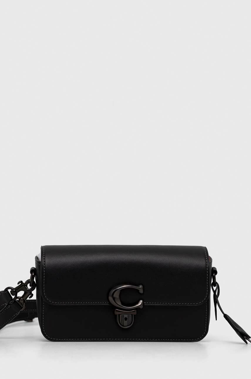 Kožená kabelka Coach Černá barva - černá - Hlavní materiál: Přírodní kůže