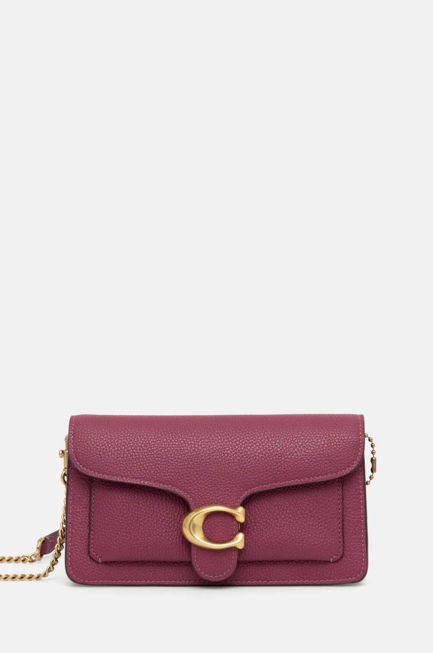 Coach poseta de piele culoarea violet