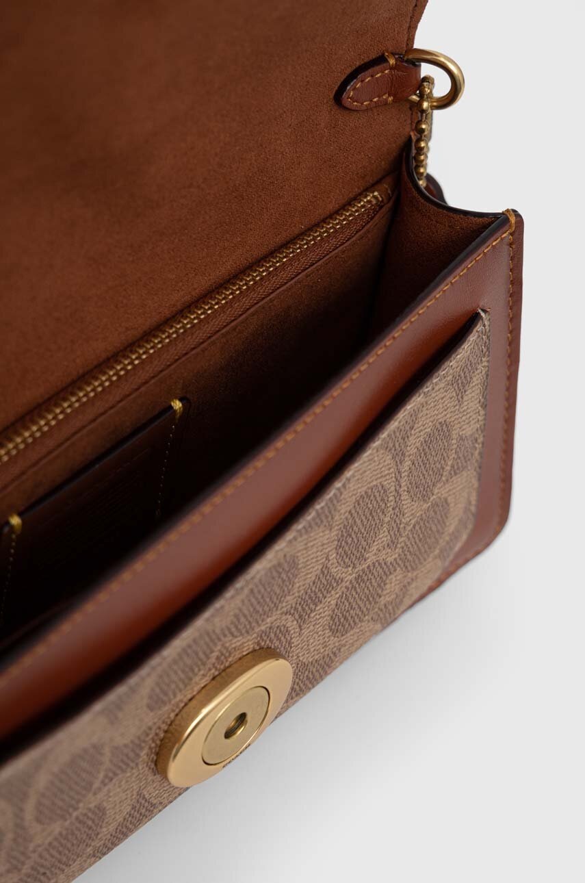 Coach Coach Δερμάτινη τσάντα Tabby Chain Clutch In Signature Canvas - 4
