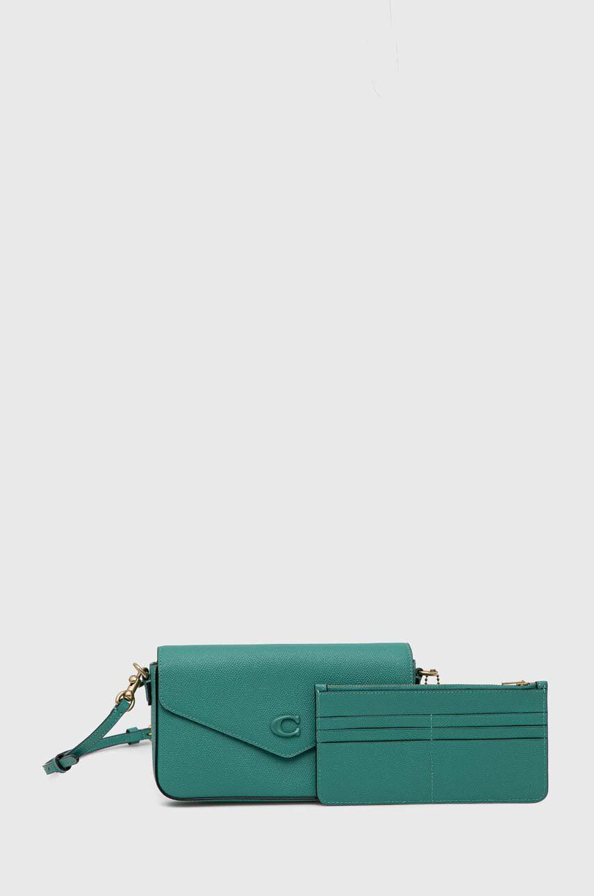 Coach poseta de piele culoarea verde