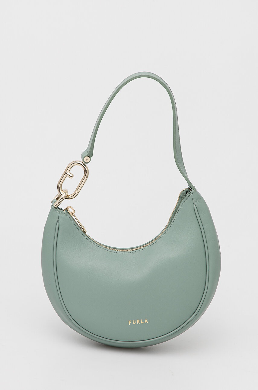

Кожена чанта Furla в зелено, Зелен