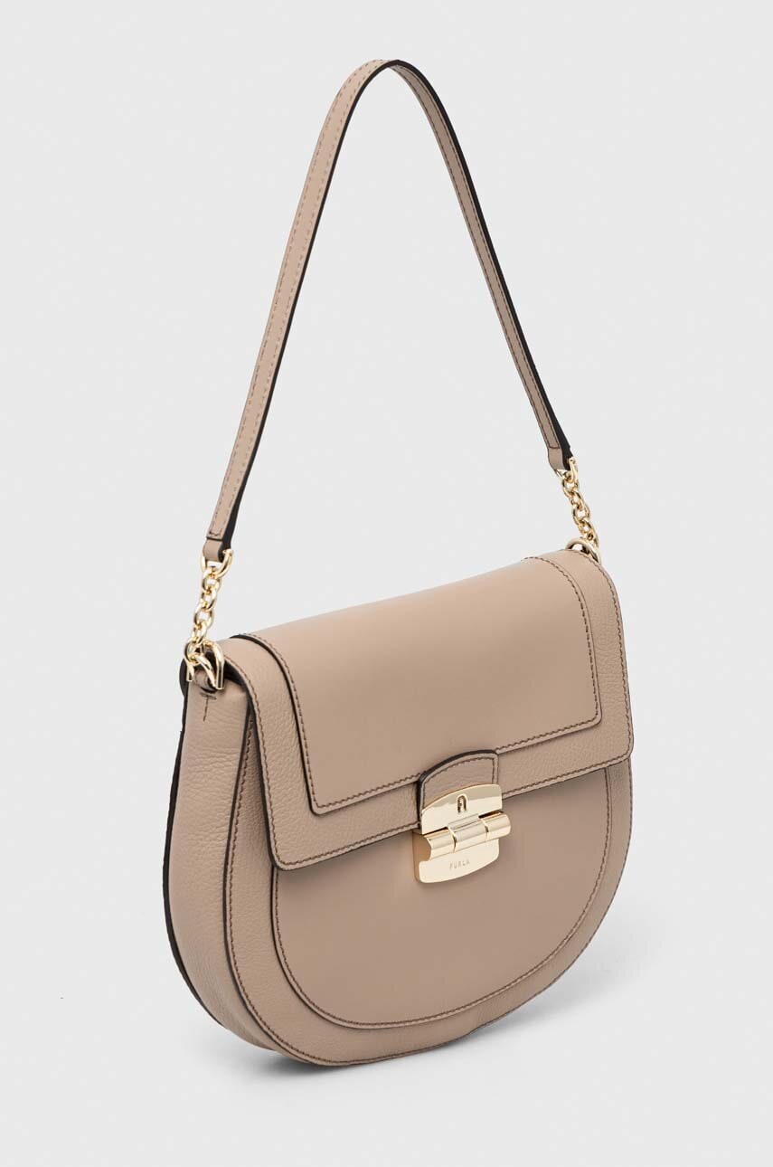 

Шкіряна сумочка Furla колір бежевий