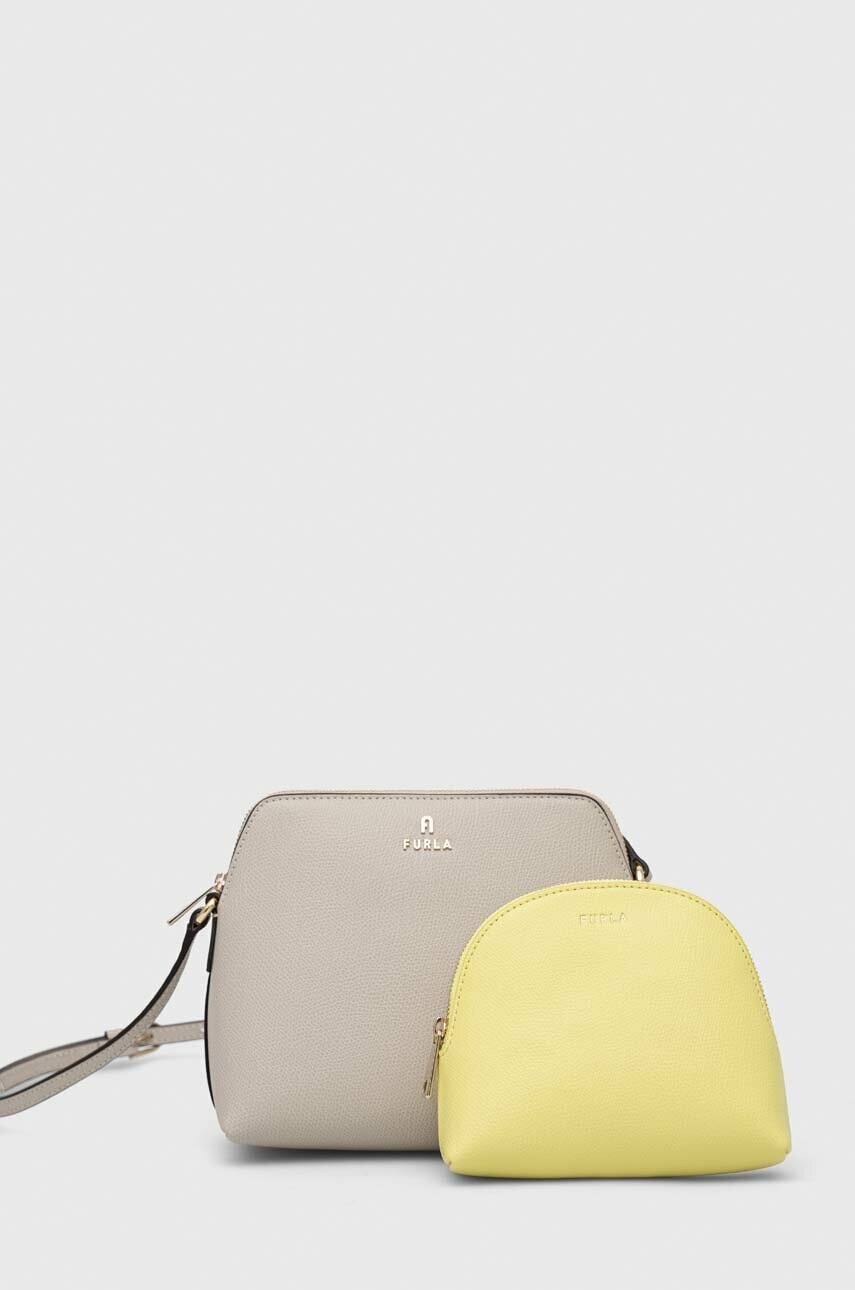 

Шкіряна сумочка Furla Camelia колір сірий