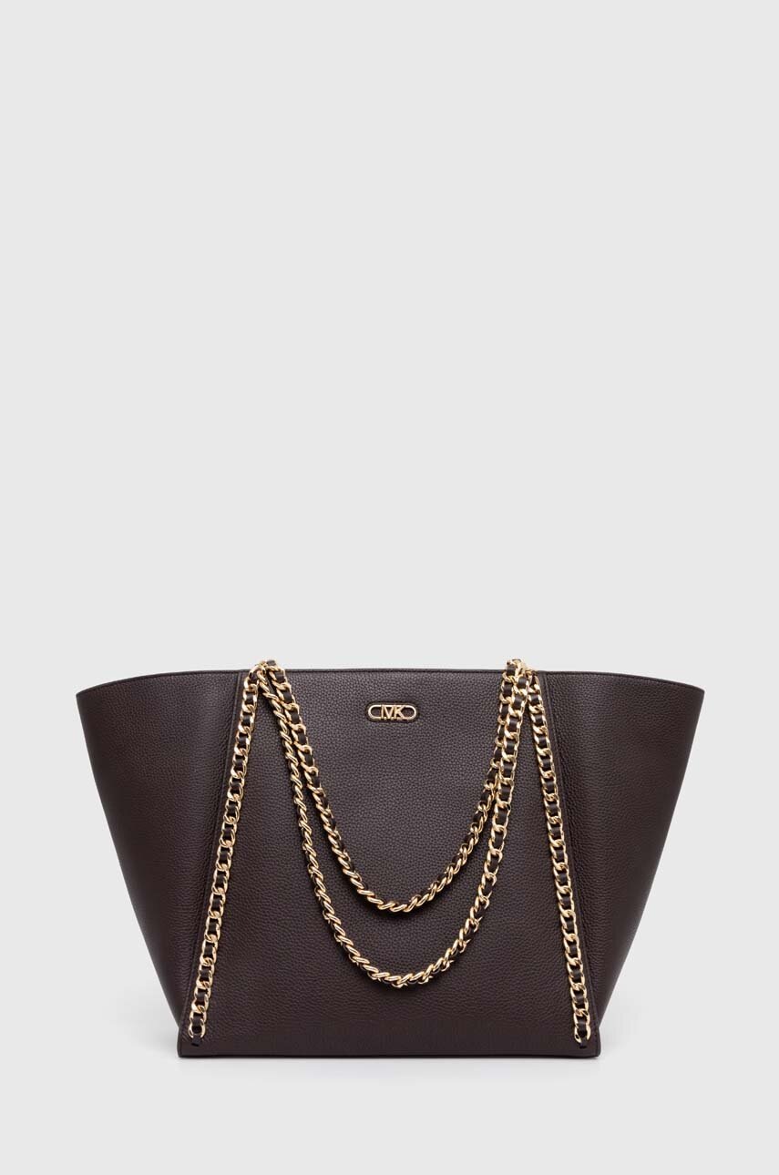 

Кожена чанта MICHAEL Michael Kors в черно, Кафяв