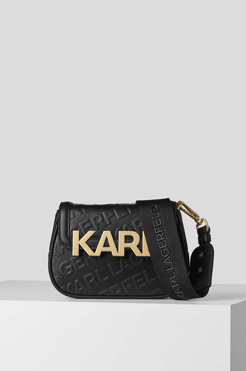 

Шкіряна сумочка Karl Lagerfeld колір чорний