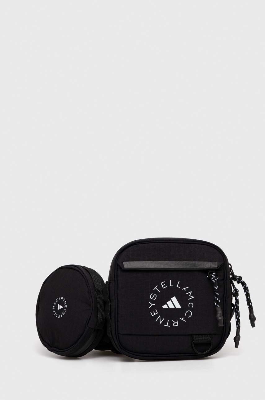Ledvinka adidas by Stella McCartney černá barva - černá -  Hlavní materiál: 100 % Recyklovaný p