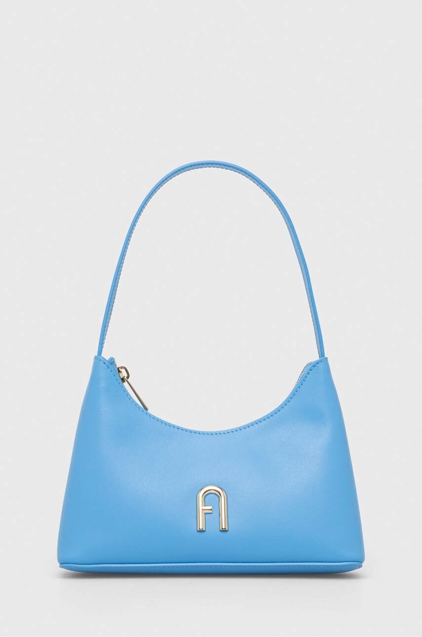 

Кожена чанта Furla в синьо, Син