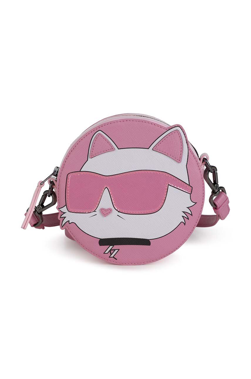 Dětská kabelka Karl Lagerfeld růžová barva - růžová -  Hlavní materiál: 100 % Polyuretan P