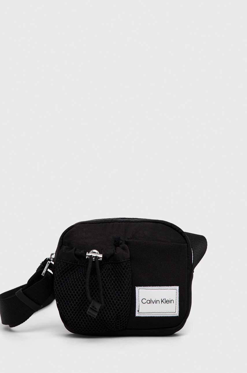 Ledvinka Calvin Klein černá barva - černá -  85 % Polyamid