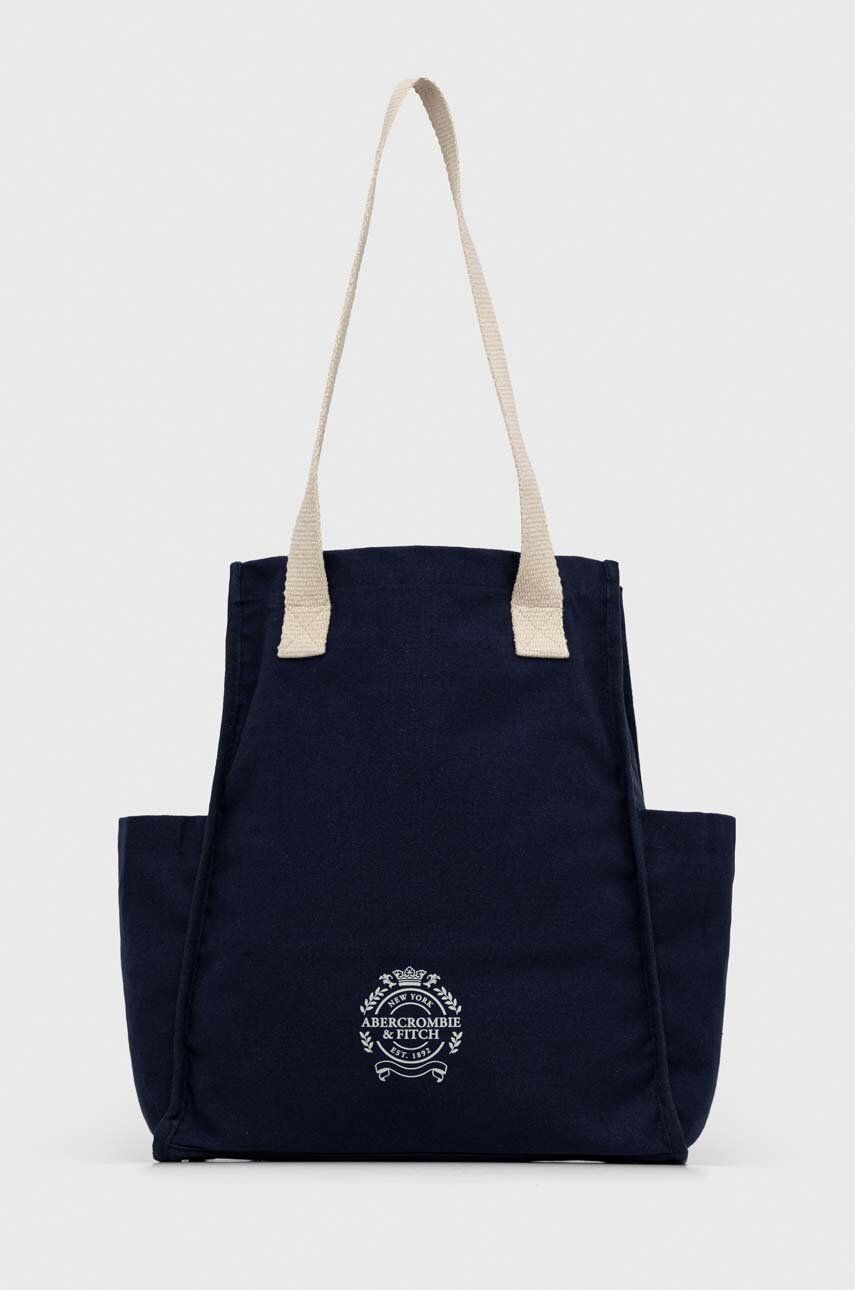 Abercrombie & Fitch geanta de bumbac culoarea albastru marin Abercrombie imagine noua