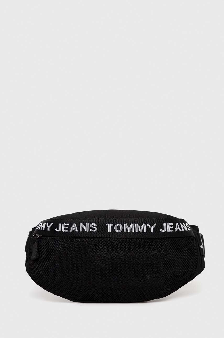 Ledvinka Tommy Jeans černá barva - černá -  100 % Polyester