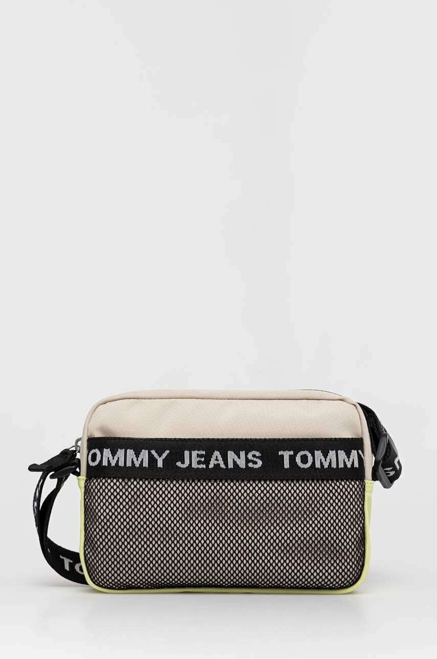 Ledvinka Tommy Jeans béžová barva - béžová -  100 % Polyester