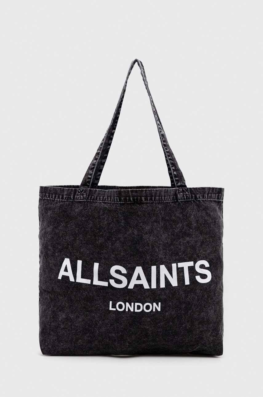 AllSaints geanta de bumbac culoarea negru