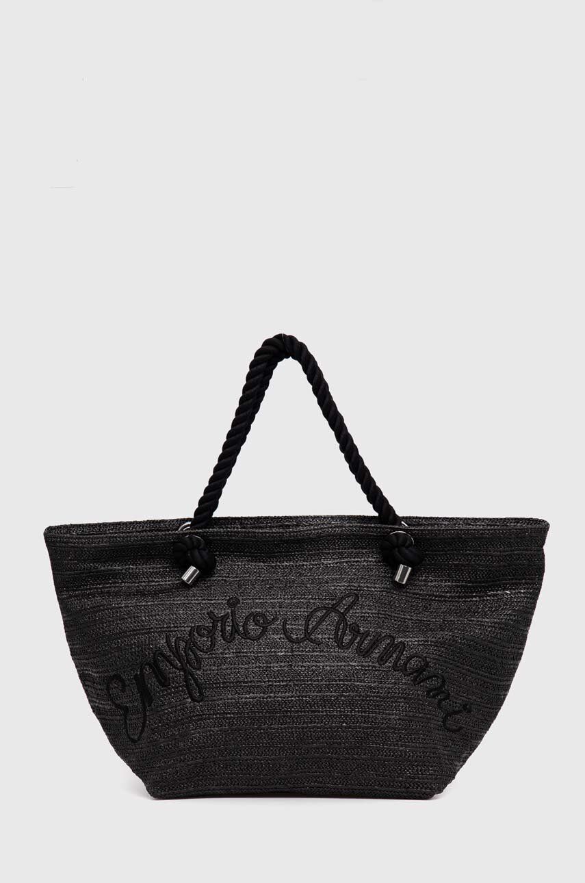 Emporio Armani Underwear geanta de plaja culoarea negru Accesorii imagine 2022