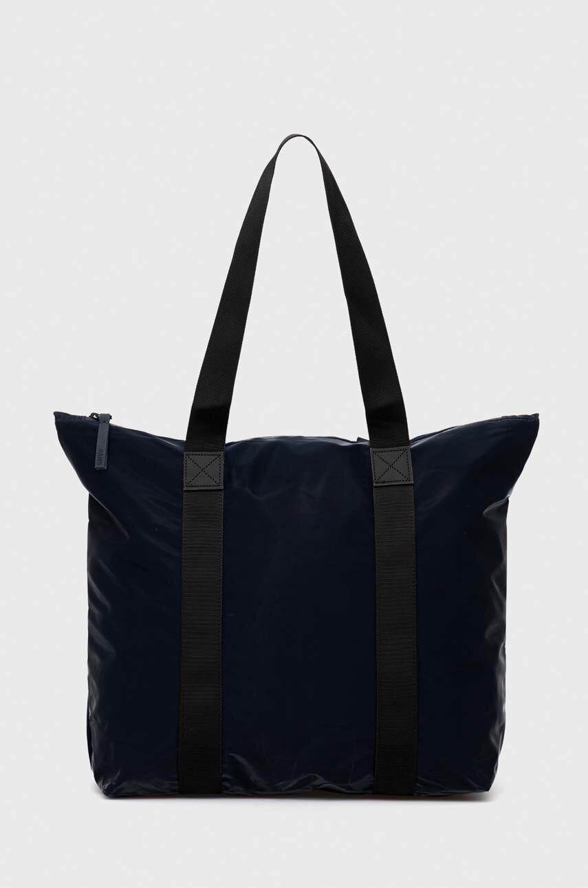 Rains geanta 12250 Tote Bag Rush culoarea albastru marin