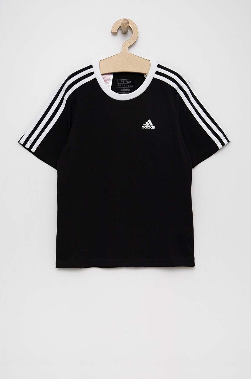 Dětské bavlněné tričko adidas G 3S BF černá barva, s aplikací - černá -  Hlavní materiál: 100 %