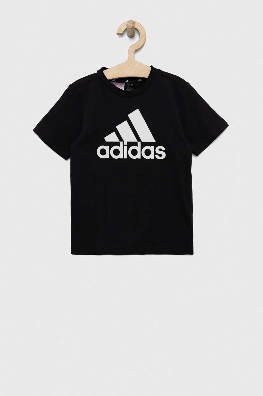 Adidas tricou de bumbac pentru copii LK BL CO culoarea negru, cu imprimeu