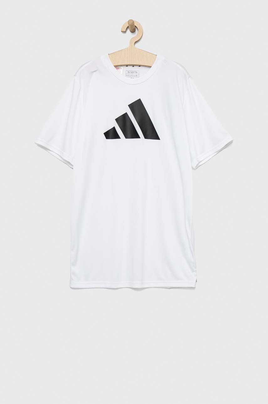 Adidas tricou copii U TR-ES LOGO culoarea alb, cu imprimeu