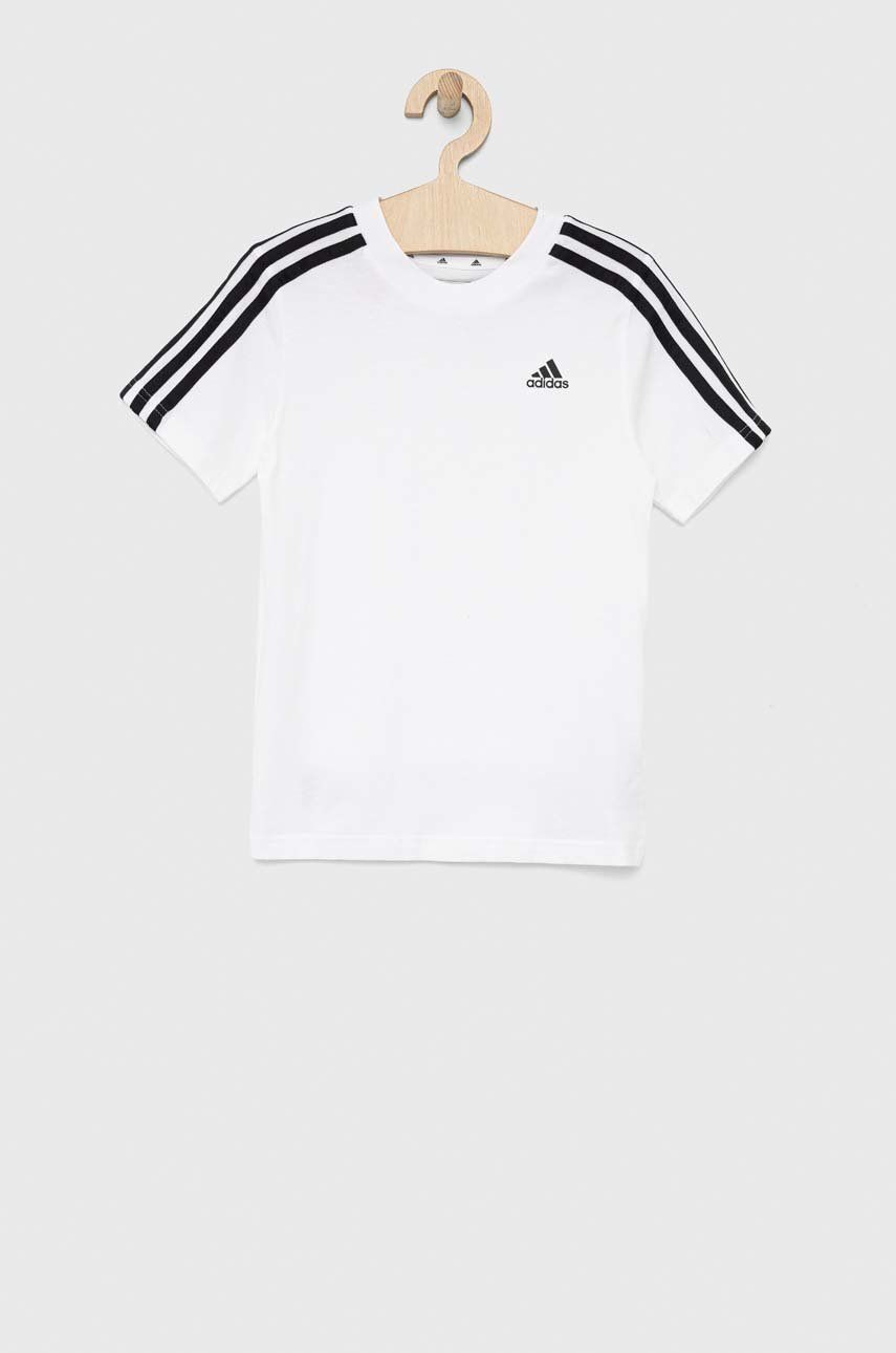Adidas tricou de bumbac pentru copii U 3S culoarea alb, cu imprimeu