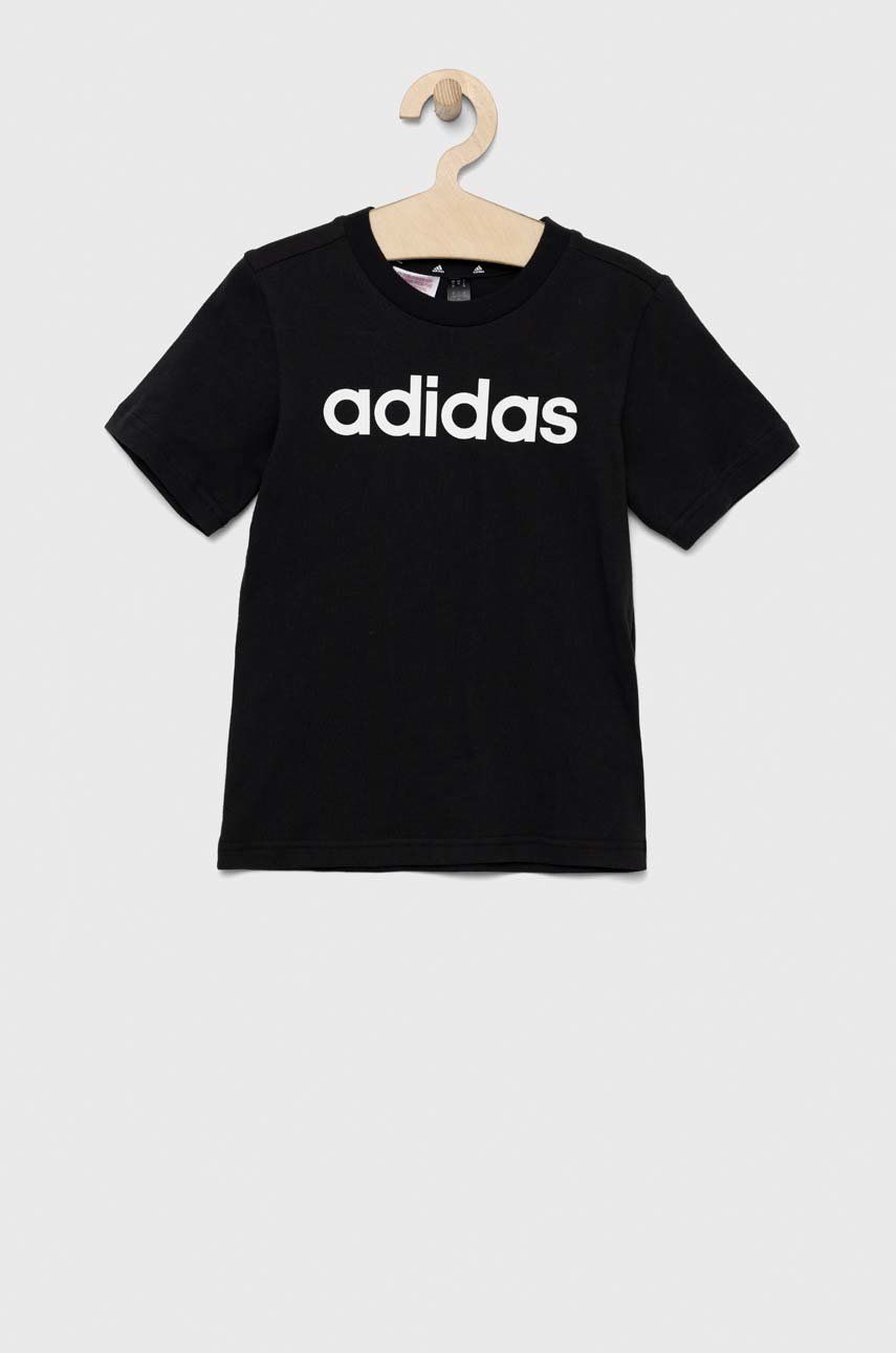 Adidas tricou de bumbac pentru copii LK LIN CO culoarea negru, modelator