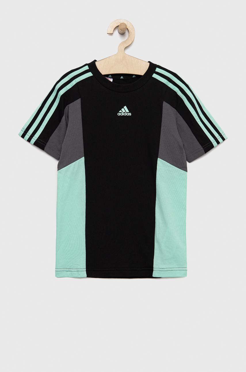 Adidas tricou de bumbac pentru copii U 3S CB TEE culoarea negru, modelator