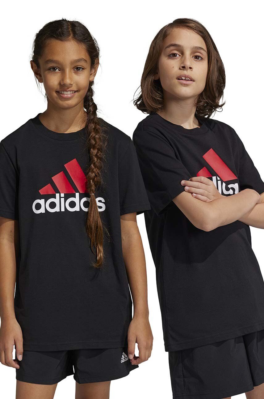 Adidas tricou de bumbac pentru copii U BL 2 TEE culoarea negru, cu imprimeu