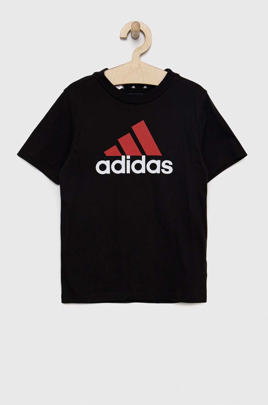 Adidas tricou de bumbac pentru copii U BL 2 TEE culoarea negru, cu imprimeu