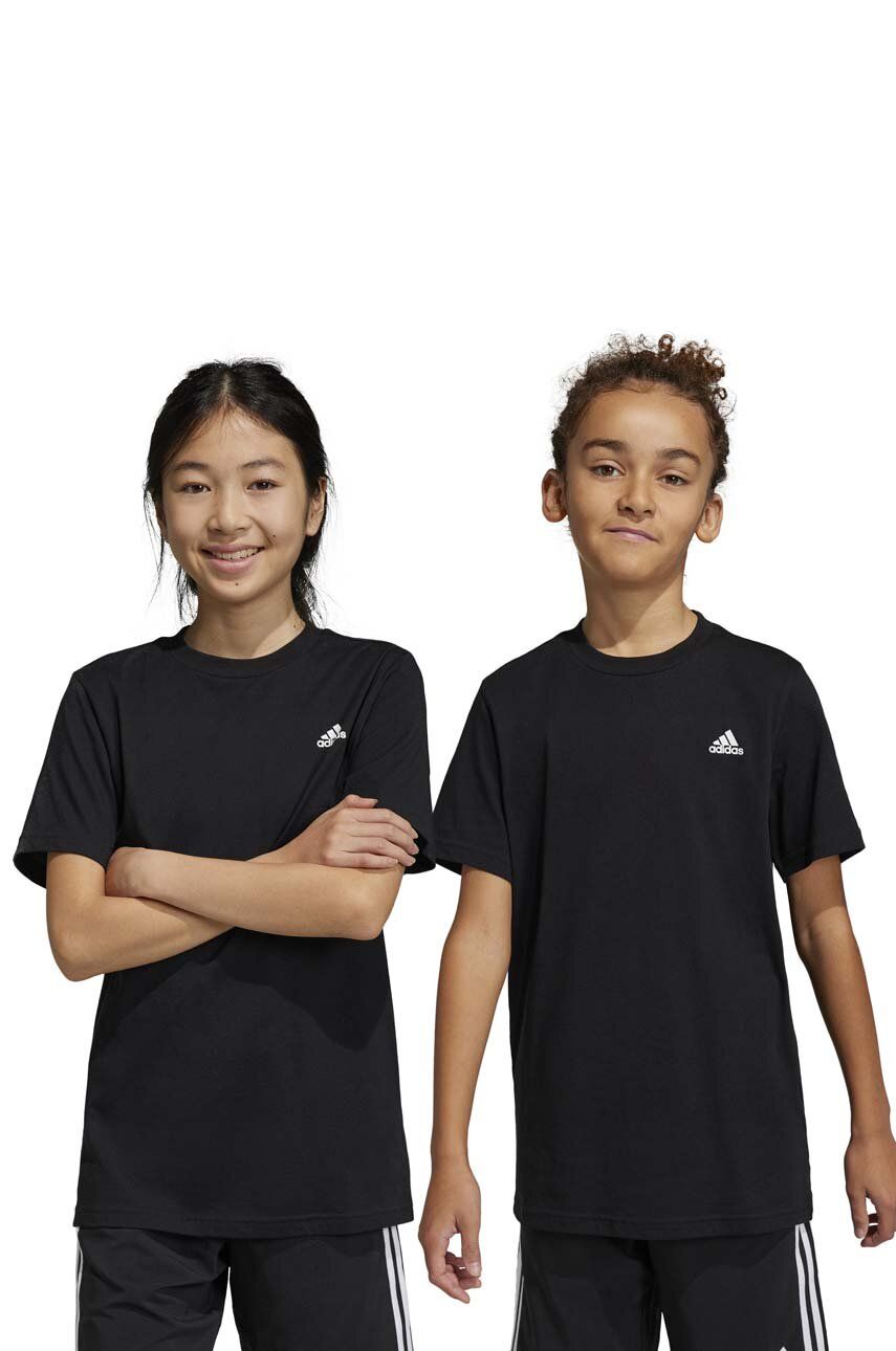 Adidas tricou de bumbac pentru copii U SL culoarea negru, cu imprimeu