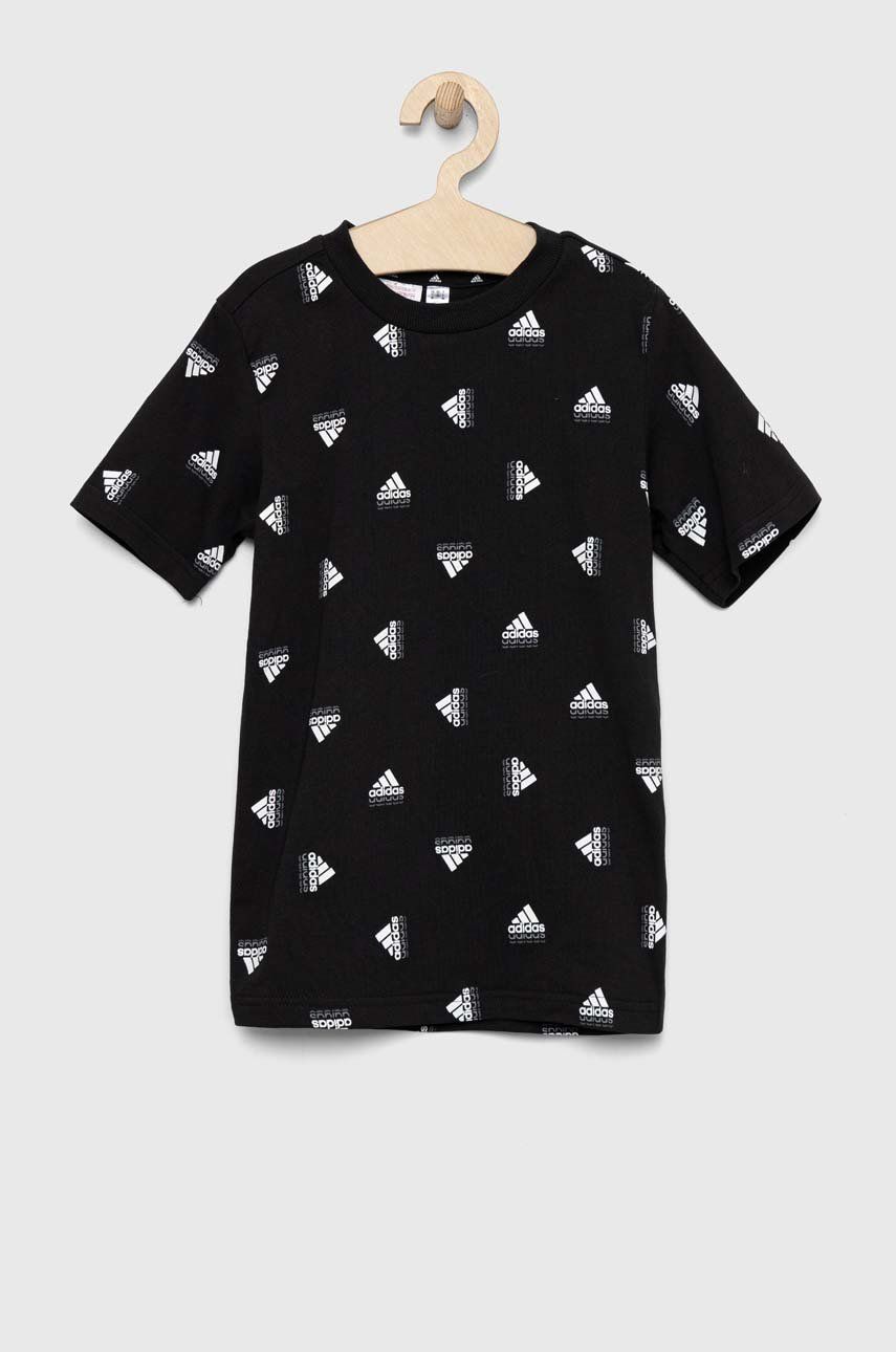 Adidas tricou de bumbac pentru copii U BLUV TEE culoarea negru, modelator