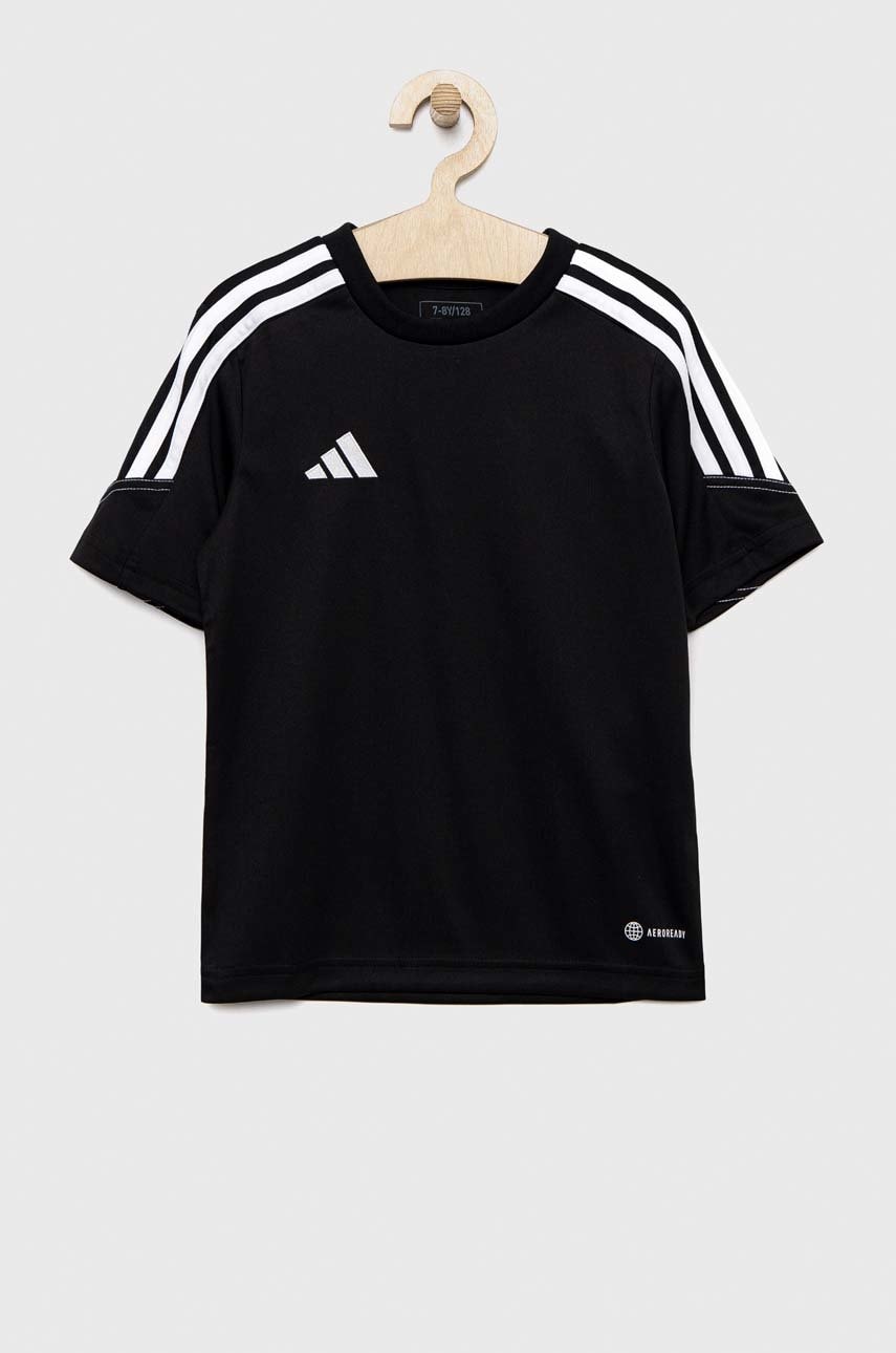 Adidas Performance tricou copii TIRO culoarea negru, neted Adidas Performance tricou copii TIRO culoarea negru, neted