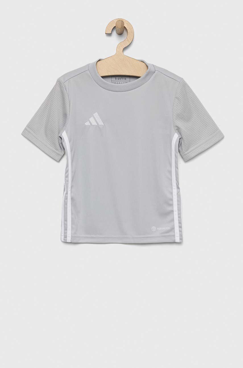 Dětské tričko adidas Performance TABELA 23 JSY šedá barva, s aplikací - šedá -  100 % Recyklova