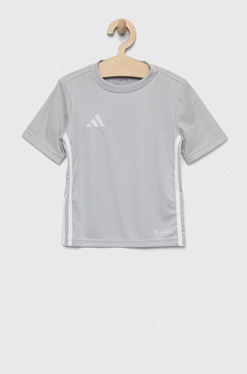 Дитяча футболка adidas Performance TABELA 23 JSY колір сірий з аплікацією Дитяча футболка adidas Performance TABELA 23 JSY колір сірий з аплікацією
