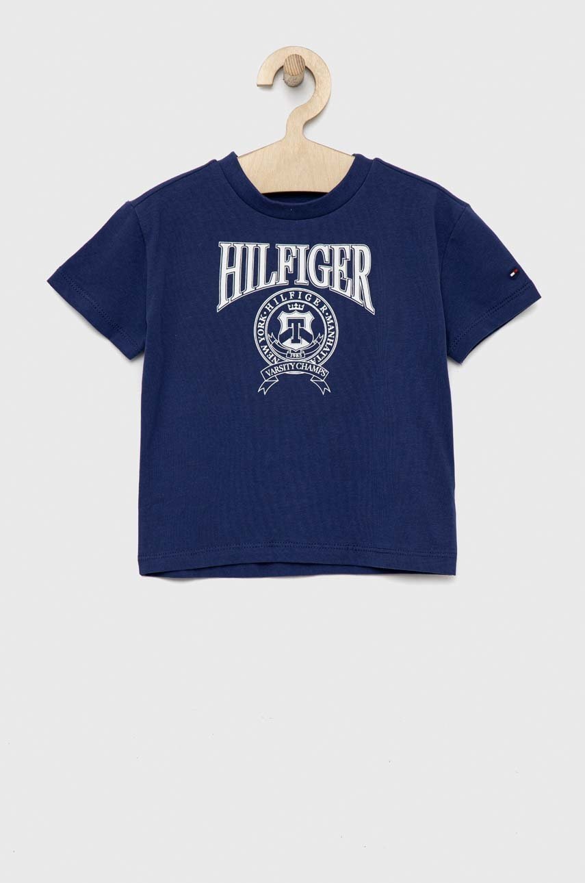 

Дитяча футболка Tommy Hilfiger колір синій візерунок