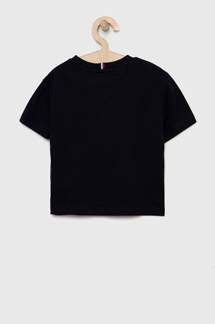 Детская хлопковая футболка Tommy Hilfiger цвет синий с принтом