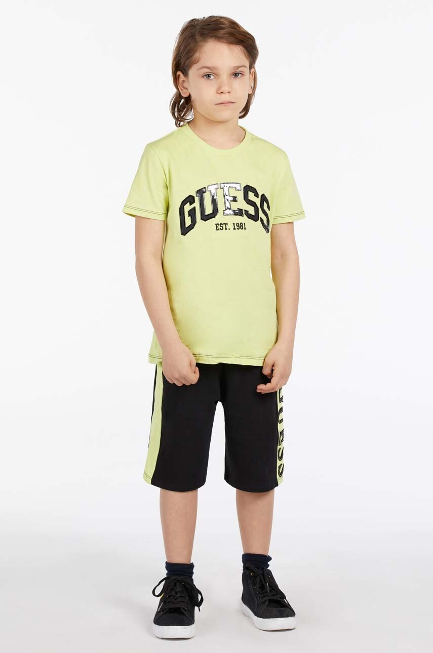 

Детска тениска Guess в зелено меланж на, Зелен