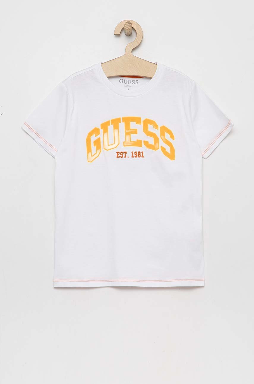 Детская футболка Guess цвет белый меланж