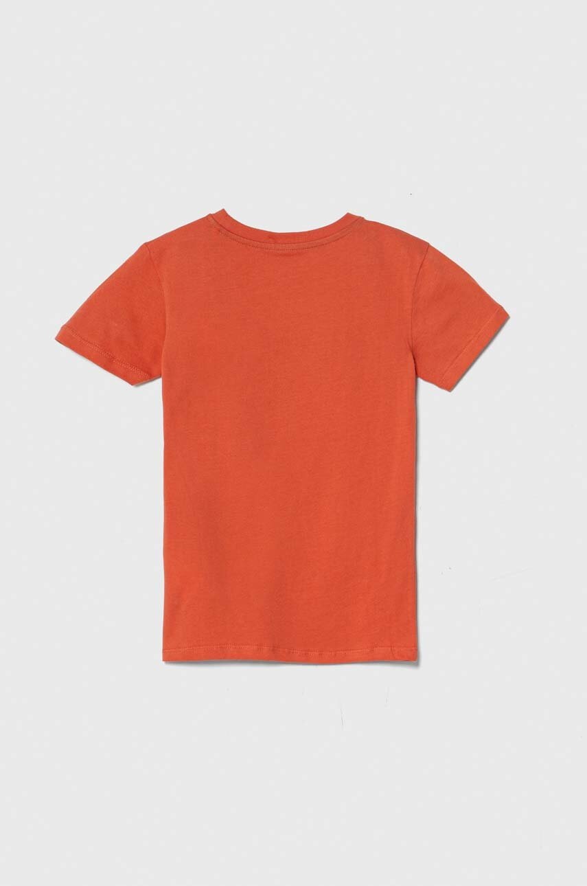 Детская хлопковая футболка Pepe Jeans PJL BJ цвет оранжевый с принтом